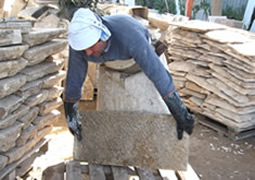 in the proccess of milling the ancient limestone pavers down to a thickness of 5/8"
